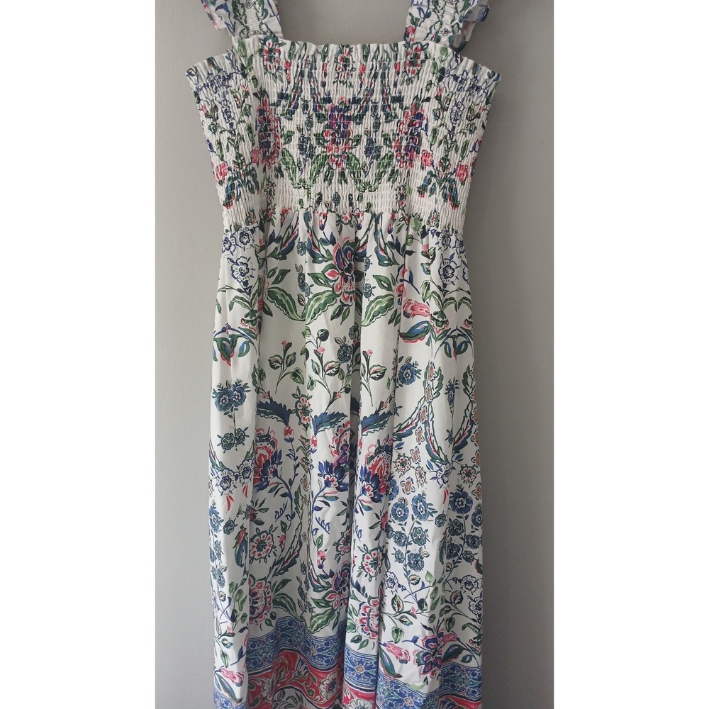 Anne Klein Women's Size Large Floral Smocked Midi Dress Flutter Sleeve NWT $139! - Picture 15 of 16